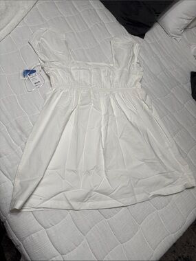 Abound White Puff-Sleeve Casual Dress